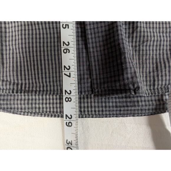 APT. 9 Mens Button Up Shirt Plaid Long Sleeve Gray Cotton Boho Formal Small - Picture 11 of 15